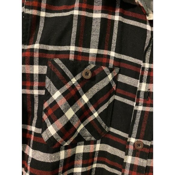 WRANGLER PREMIUM QUALITY MENS BUTTON DOWN PLAID SHIRT - SIZE MEDIUM - RED BLACK - Picture 3 of 7